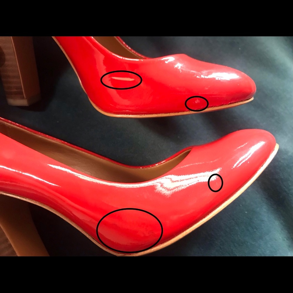SHELLEY Coach Carnelian Patent Leather Heels sz 5 - Picture 7 of 8